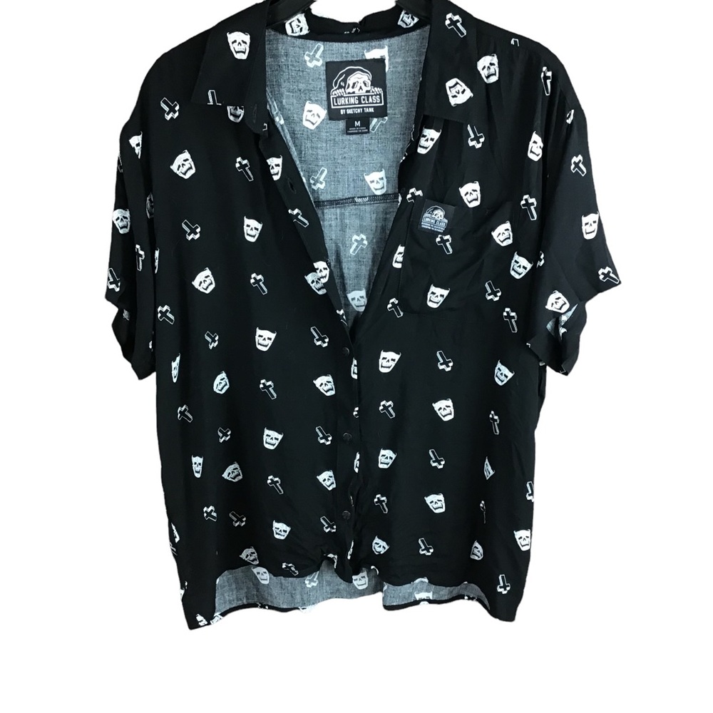 Lurking Class by Sketcky Tank Button Down Shirt Size Medium